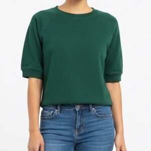 URBAN OUTFITTERS UO "The JV" Dark Green Short Sleeve Crew Sweatshirt XS